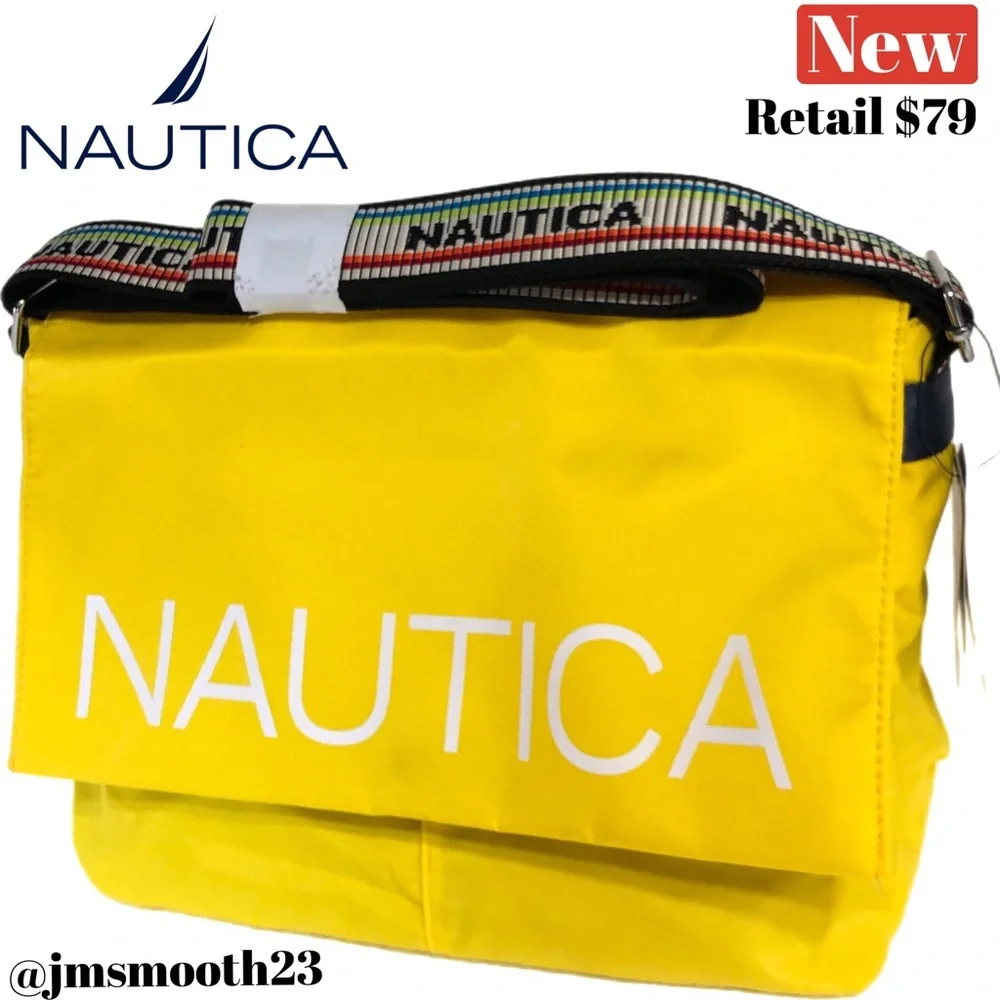 ♻️🆕 Nautica bright yellow Halyard messenger bag (810)